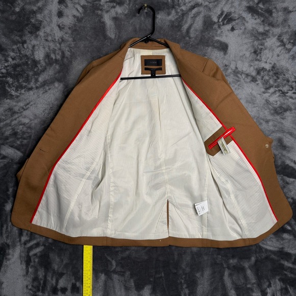 J.Crew Regent Blazer Camel Brown Wool Blend Single Button Jacket Size 0 - Picture 7 of 8